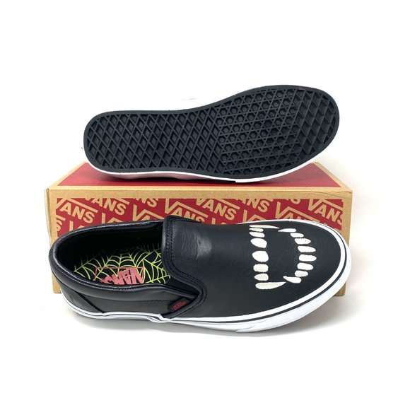 Vans Classic Slip On Skateboarding Black White Men's Size Leather VN000XG88MD - Picture 3 of 13